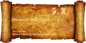 Heincz Márta névjegykártya